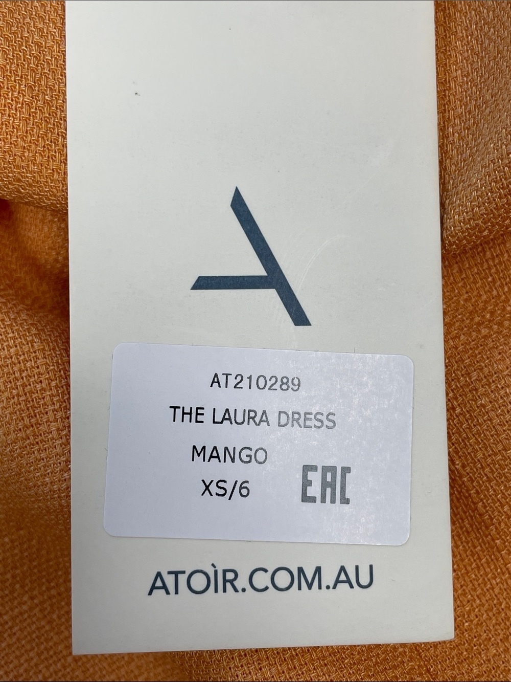 NWT Atoir Laura Dress Side Cut Out Mango Orange Midi Sz 2 - Picture 12 of 12